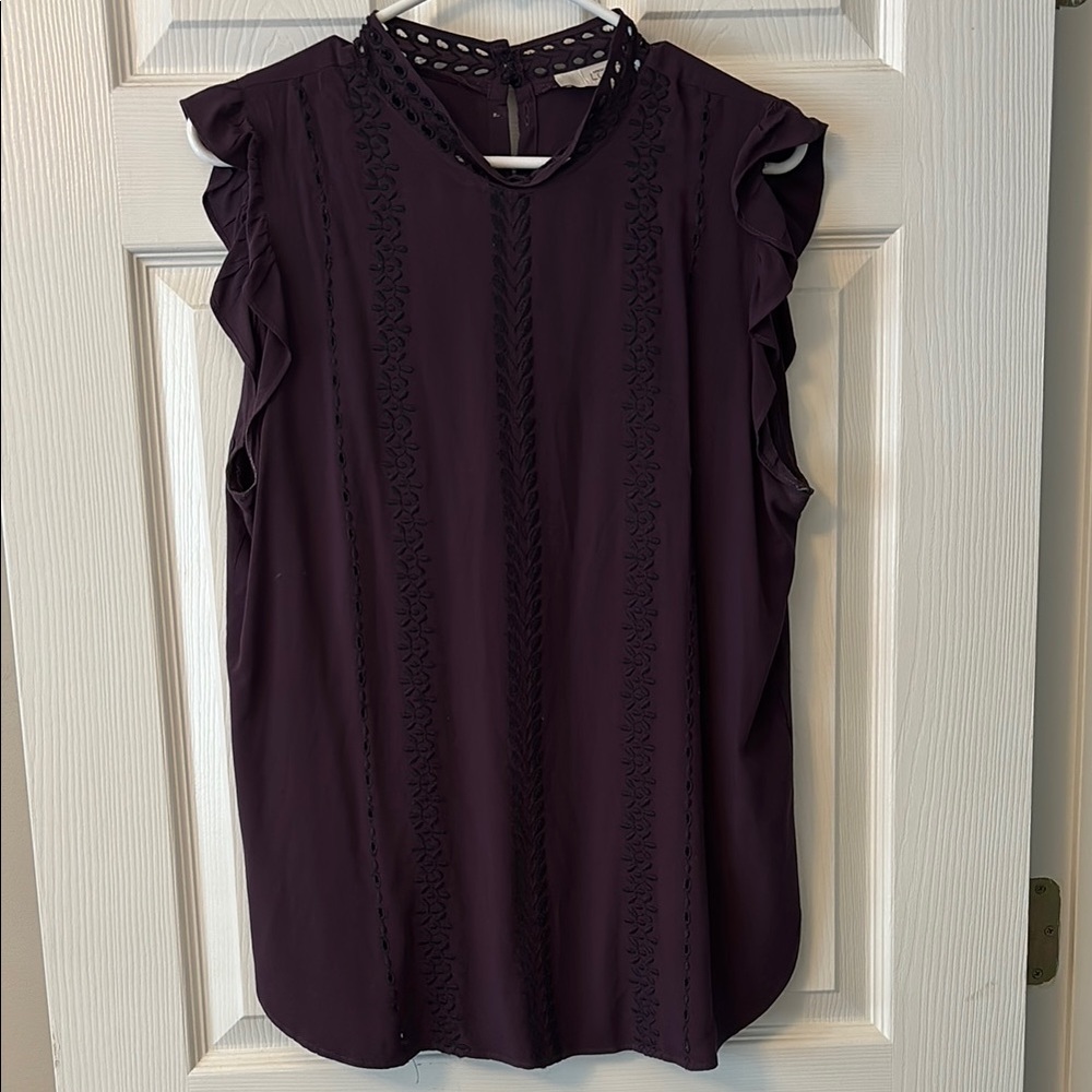 LOFT Purple Sleeveless Top
